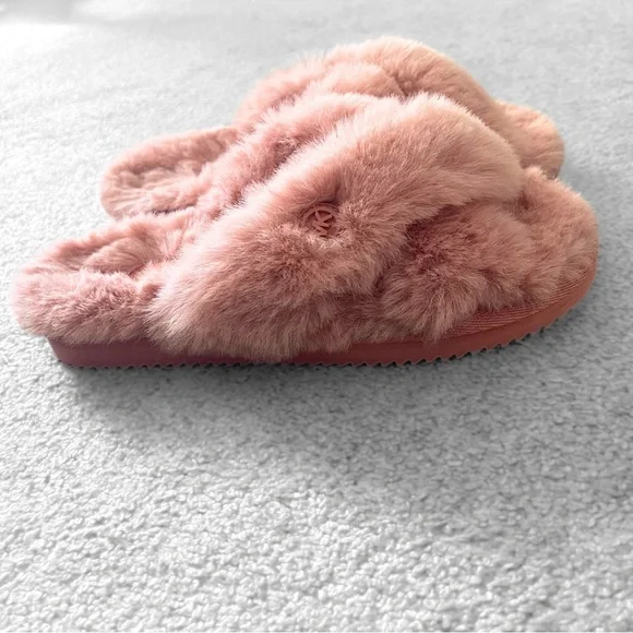 Michael Kors light pink Lala Faux Fur Slide Sandal slippers size 6 - Picture 4 of 8